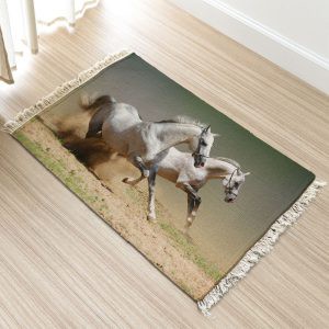 فرش چاپی طرح اسب سفید کد 2