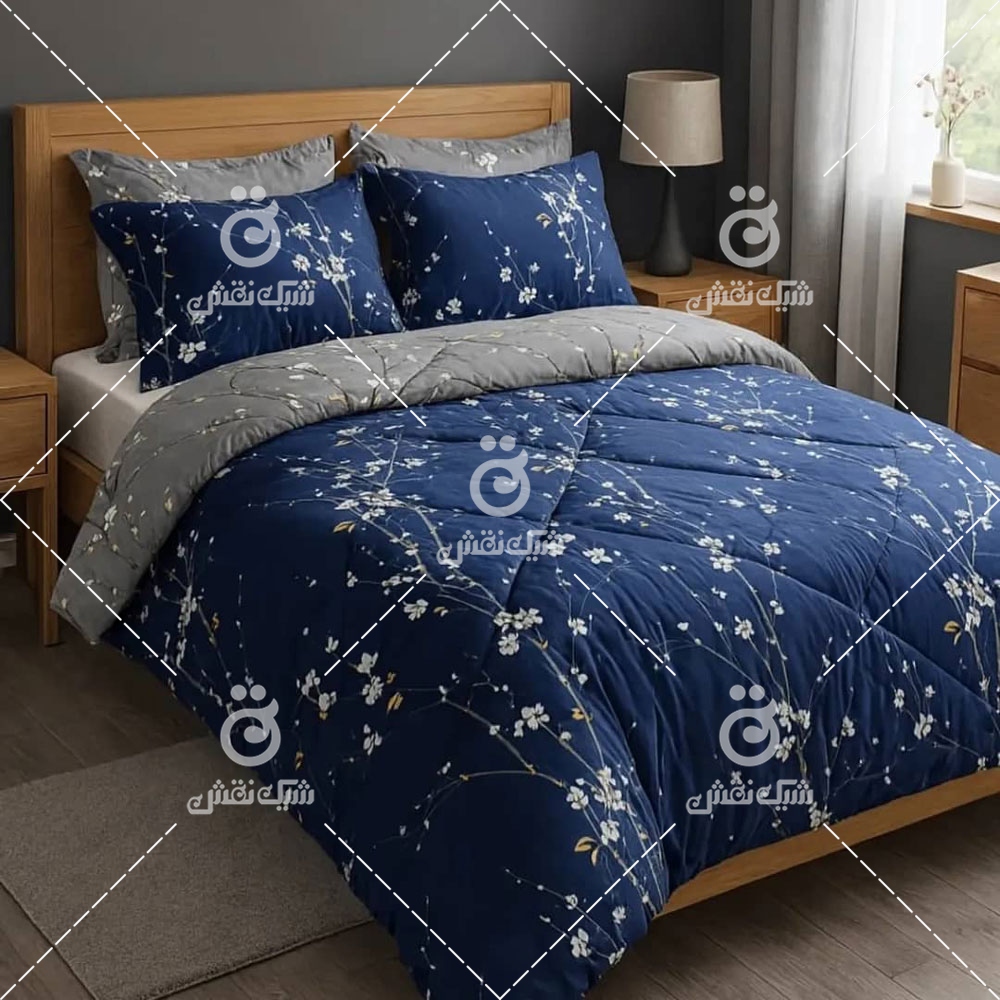 روتختی کاور لحاف طرح گل، جنس نخ کتان، کد 13