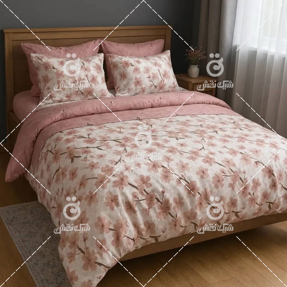 روتختی نخ کتان طرح گل کد 15