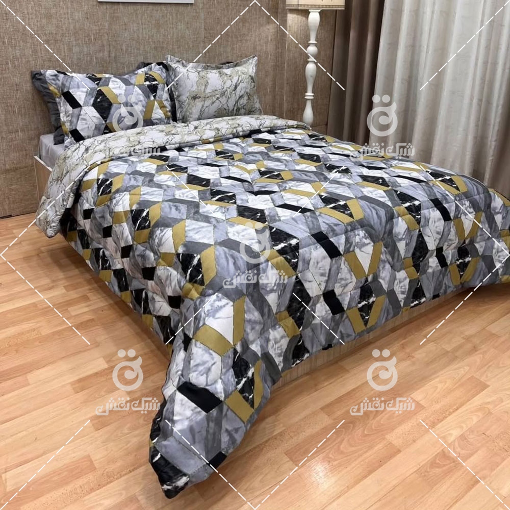 روتختی دونفره، جنس نخ کتان، طرح ماربل، کد 23