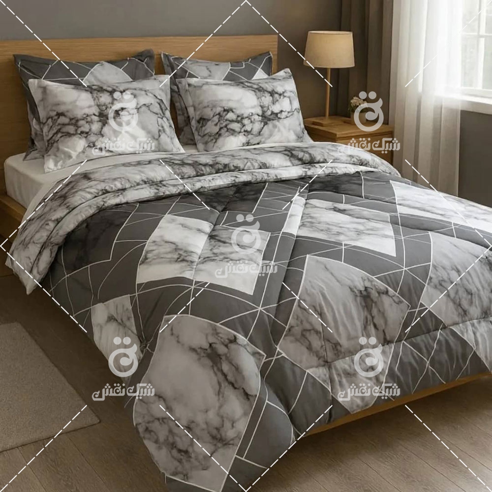 روتختی نخ کتان طرح ماربل کد 8