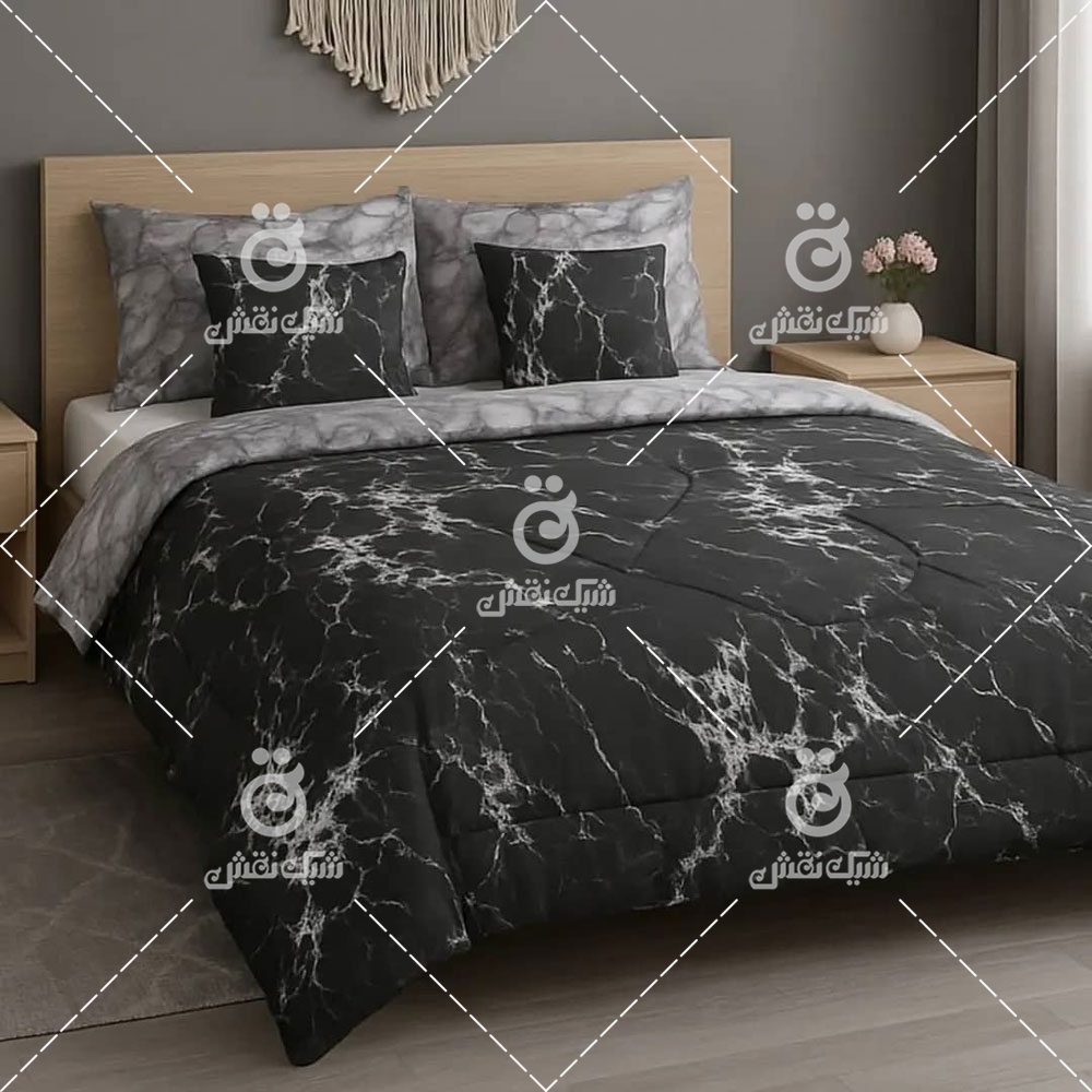 روتختی نخ کتان طرح ماربل کد 9